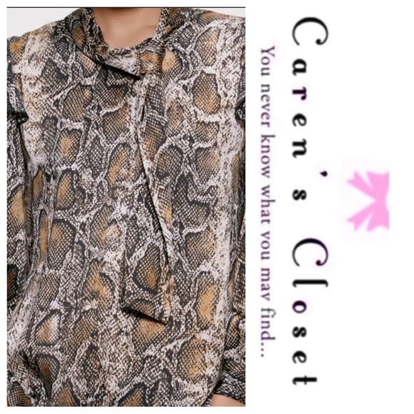 Zara Snake Print Blouse - Brown and Black - Picture 8 of 9